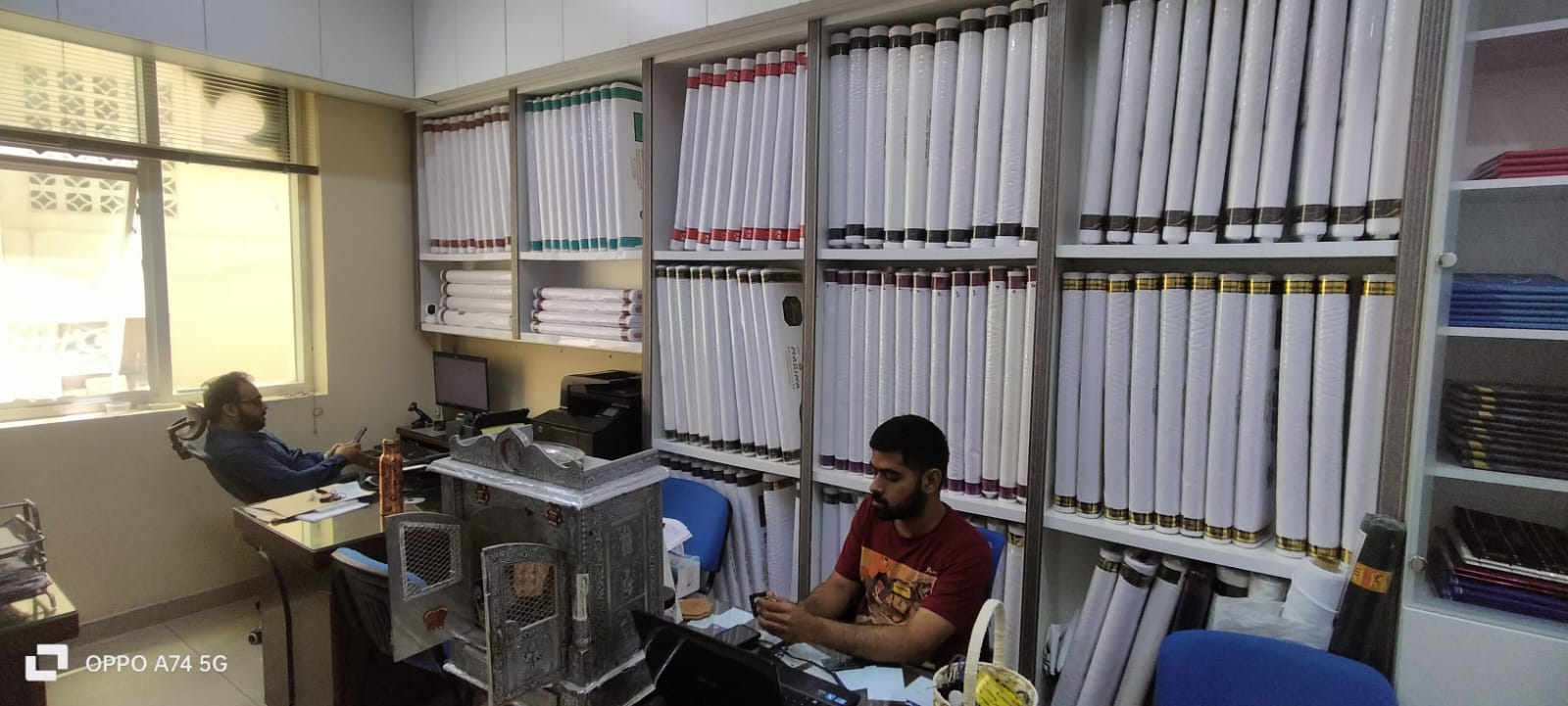 Office shelving and working area at Loyalty Trading